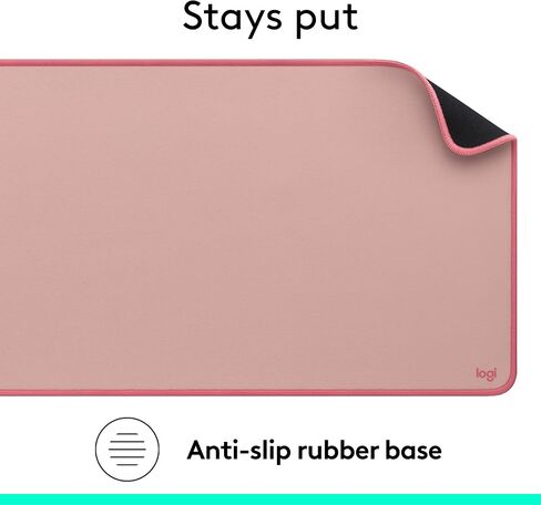 Logitech Desk Mat - Studio Series, Multifunctional Large Desk Pad, Extended Mouse Mat, Office Desk Protector with Anti-Slip Base, Spill-Resistant Durable Design - Pink in Saudi Arabia