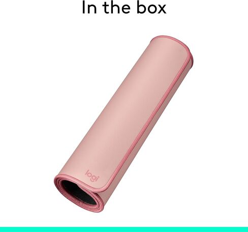 Logitech Desk Mat - Studio Series, Multifunctional Large Desk Pad, Extended Mouse Mat, Office Desk Protector with Anti-Slip Base, Spill-Resistant Durable Design - Pink in Saudi Arabia