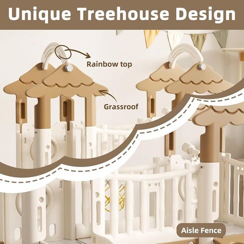 XJD 9 in 1 Toddler Slide, Jungle Slide with Basketball Hoop, Tunnel and Storage Space, Outdoor Indoor for Toddlers Age 1+,Tree House Design Toddlers Outdoor Indoor Playground (Brown) in Kuwait