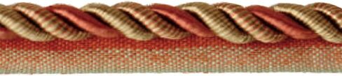Fenghuangwu 13 Yard Handmade Cord Trim，1Cm/0.39Inch Diameter Twisted Trim Cord Rope for DIY,Home Décor,Upholstery,Curtain Tieback-Pink in Saudi Arabia