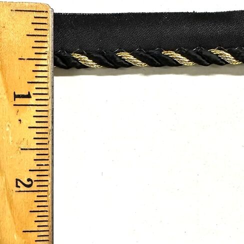 تويست الحبل مع تشذيب أنابيب الشفاه المعدنية - 8 ياردات مستمرة! (أبيض/ذهبي) in Kuwait