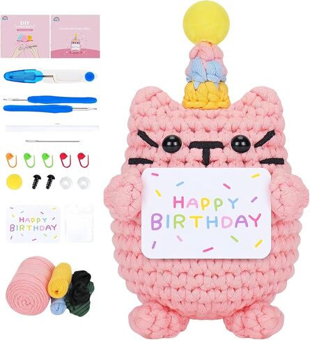 RUIOMII Dog Crochet Animal Kit for Beginners, Crochet Kits for Adults, Knitting Kit with Step-by-Step Video Tutorials in Kuwait