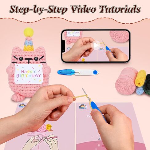 RUIOMII Dog Crochet Animal Kit for Beginners, Crochet Kits for Adults, Knitting Kit with Step-by-Step Video Tutorials in Kuwait