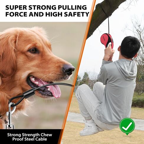 Retractable Dog Leash with Chew Proof Cable, Pet Walking Leash with Poop Bag Dispenser, 26Ft Heavy Duty Dog Leashes for Medium Large Dogs up to 110lbs (White, Large - 26 ft) in Saudi Arabia