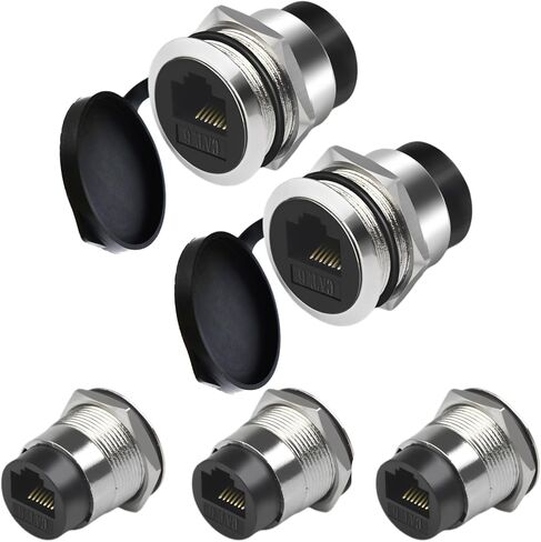 RJ45 CAT6 Panel Mount Adapter Female-to-Female Ethernet Pass-Through Connector, 10 Gbps Bulkhead Interface Adapter, XLR/D-Panel Mountable with Waterproof & Dustproof Cover in Saudi Arabia