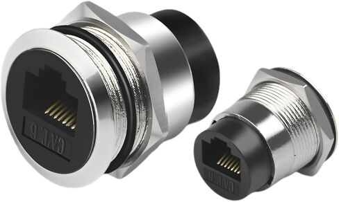 RJ45 CAT6 Panel Mount Adapter Female-to-Female Ethernet Pass-Through Connector, 10 Gbps Bulkhead Interface Adapter, XLR/D-Panel Mountable with Waterproof & Dustproof Cover in Saudi Arabia