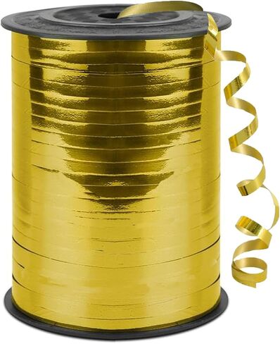 500 Yard Bright Gold Balloon String, 1/5" Ribbon Curling for Gift Wrapping, Balloon Ribbon, Birthday, Party, Festival, Florist Flowers Decoratio, Art Craft in Saudi Arabia