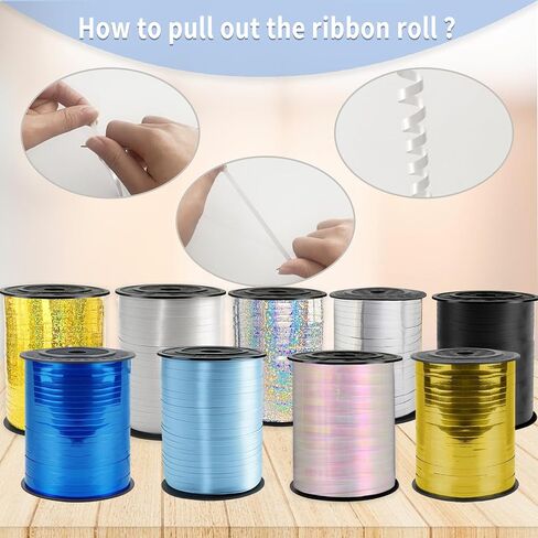 500 Yard Bright Gold Balloon String, 1/5" Ribbon Curling for Gift Wrapping, Balloon Ribbon, Birthday, Party, Festival, Florist Flowers Decoratio, Art Craft in Saudi Arabia