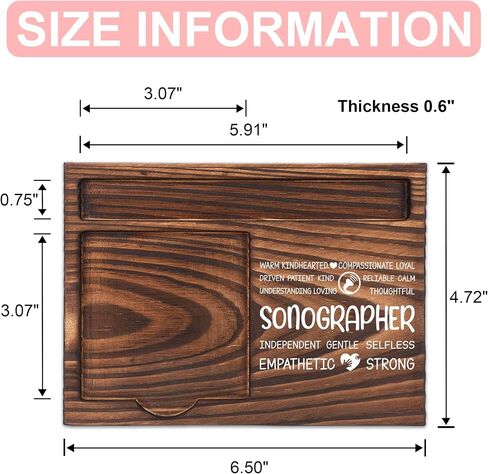 Sonographer Appreciation Gifts, Thank You Gift for Sonographer, Ultrasound Office Coworkers Staff Appreciation Gifts, Sticky Note Holder Wooden Notepad & Pen Holder 6.5" x 4.7" - FTA290 in Kuwait