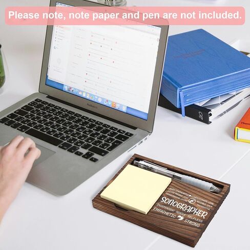 Sonographer Appreciation Gifts, Thank You Gift for Sonographer, Ultrasound Office Coworkers Staff Appreciation Gifts, Sticky Note Holder Wooden Notepad & Pen Holder 6.5" x 4.7" - FTA290 in Kuwait