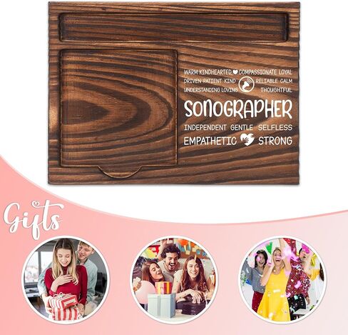 Sonographer Appreciation Gifts, Thank You Gift for Sonographer, Ultrasound Office Coworkers Staff Appreciation Gifts, Sticky Note Holder Wooden Notepad & Pen Holder 6.5" x 4.7" - FTA290 in Kuwait