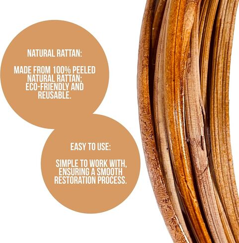 Rattan Flat Furniture Chair Basket Caning Natural Repair Binder Cane, Natural in Saudi Arabia