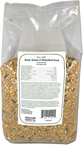 Non-GMO 10 lb Duck Food, Goose & Waterfowl Feed – 18% High Protein, Complete Bird Feed with Cracked Corn, Soybeans, Vitamins & Probiotics Formula for Healthy Flock Growth in Saudi Arabia