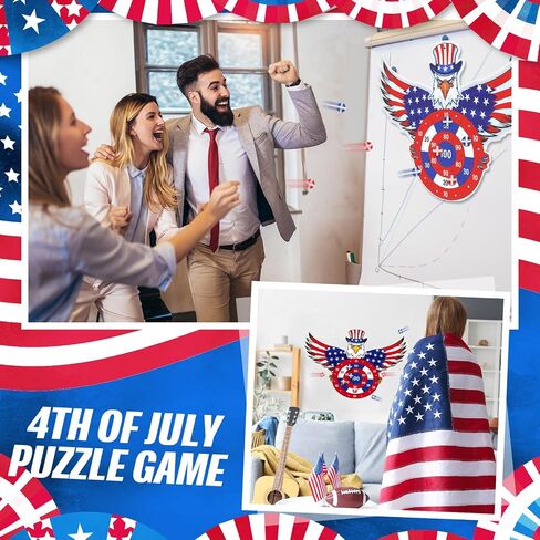 ألعاب الرابع من يوليو مجموعة ألعاب Dart Board Ploves مع 6 كرات لزجة الاستقلال American Day Party لصالح الحفل الأبيض والأزرق رمي الفناء الداخلي في الهواء الطلق (Eagle) in Kuwait