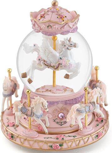 Carousel Horses Music Box Gift Color Changing Lights Unicorn Snow Globe for Wife Mom Women Girls Friend Women Daughter Girls Sister Birthday Anniversary in Saudi Arabia