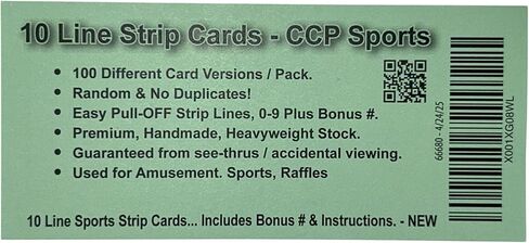 10 Line Strip Cards. 100 Pack. Football, Breaks, Includes Bonus # & Instructions. in Saudi Arabia