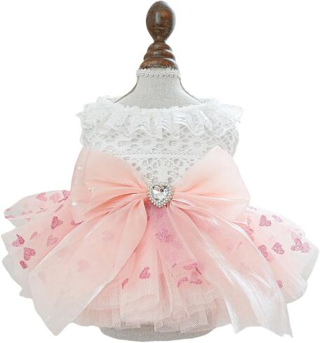 Furbabycare® Fashion Sweet Puppy Dog Blingbling Princess Skirt Pet Dog Lace Cake Camisole Tutu Dress A-Pink XXS in Saudi Arabia
