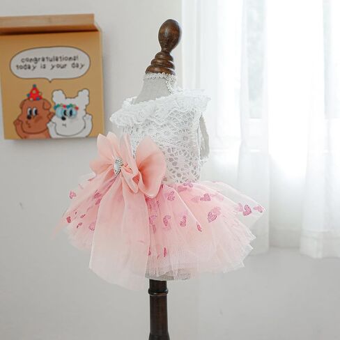 Furbabycare® Fashion Sweet Puppy Dog Blingbling Princess Skirt Pet Dog Lace Cake Camisole Tutu Dress A-Pink XXS in Saudi Arabia