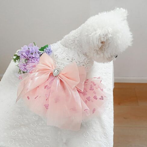 Furbabycare® Fashion Sweet Puppy Dog Blingbling Princess Skirt Pet Dog Lace Cake Camisole Tutu Dress A-Pink XXS in Saudi Arabia