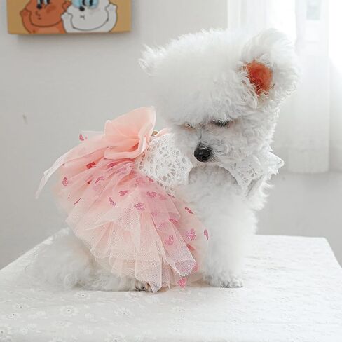 Furbabycare® Fashion Sweet Puppy Dog Blingbling Princess Skirt Pet Dog Lace Cake Camisole Tutu Dress A-Pink XXS in Saudi Arabia