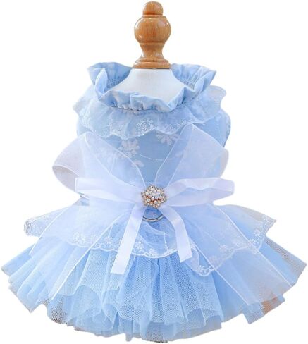 Furbabycare® Fashion Sweet Puppy Dog Blingbling Princess Skirt Pet Dog Lace Cake Camisole Tutu Dress A-Pink XXS in Kuwait