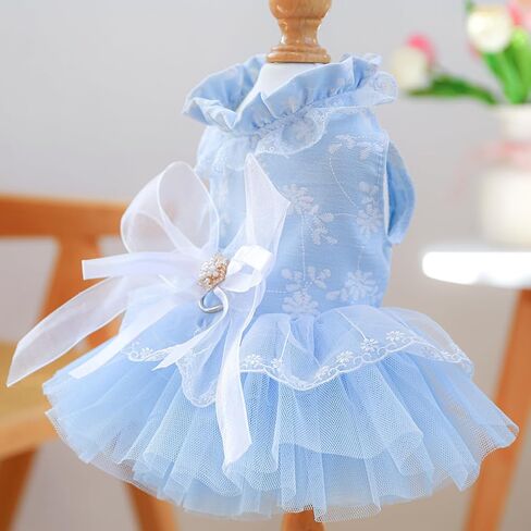 Furbabycare® Fashion Sweet Puppy Dog Blingbling Princess Skirt Pet Dog Lace Cake Camisole Tutu Dress A-Pink XXS in Kuwait