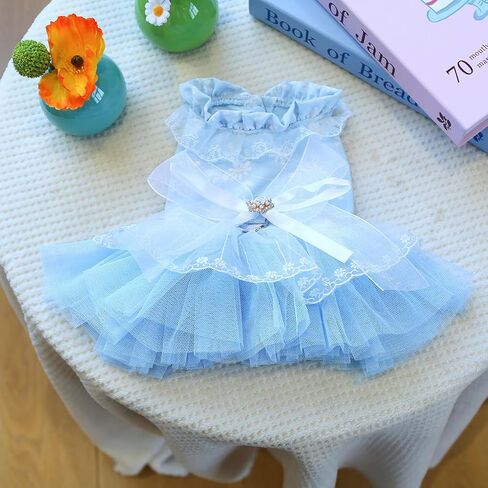 Furbabycare® Fashion Sweet Puppy Dog Blingbling Princess Skirt Pet Dog Lace Cake Camisole Tutu Dress A-Pink XXS in Kuwait