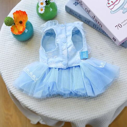 Furbabycare® Fashion Sweet Puppy Dog Blingbling Princess Skirt Pet Dog Lace Cake Camisole Tutu Dress A-Pink XXS in Kuwait