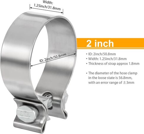 مشبك العادم ذو شريط ضيق 304 من الفولاذ المقاوم للصدأ (مشبك عادم 3 بوصة 2 قطعة) in Kuwait