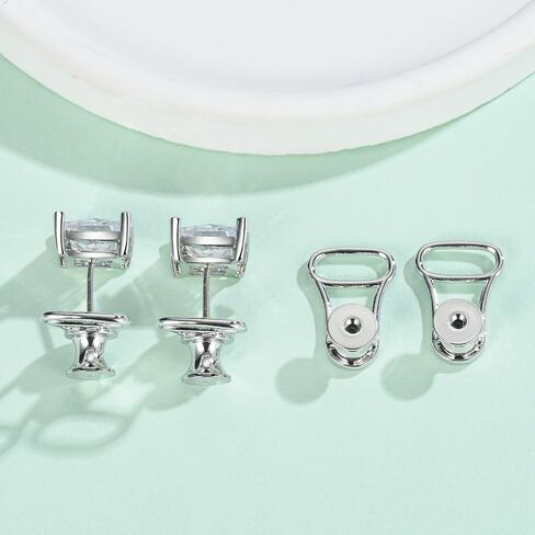 Earring Backs for Droopy Ears, Druable Button Shape Locking Earings Lifter Backings for Heavy Earrings Large Ear Support Backers for Studs Backstop, White Gold in Saudi Arabia
