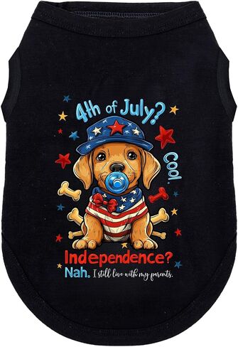 4th of July Dog Outfit Shirt Clothes for Small Medium Large Dog Pet Patriotic Independence Day Red White and Blue Fourth of July Girl Female Puppy Holiday T-Shirts with Funny Pattern Love M in Saudi Arabia
