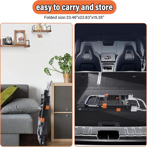 Upgraded 3 in 1 Folding Hand Truck, 600lbs Capacity, Heavy Duty Convertible Dolly with Retractable Handle and 4 Rubber Wheels, Collapsible Cart for Moving Home, Office, Warehouse（Orange） in Saudi Arabia