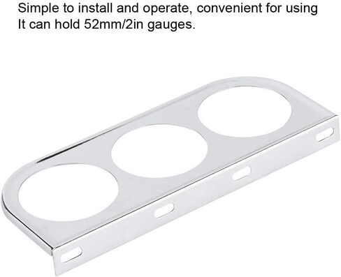 Meter Mount Holder, 52mm/2in 3-Hole Triple Instrument Panel Shell Gauge Mounting Bracket Car Dashboard Meter Iron Holder(Black) in Kuwait