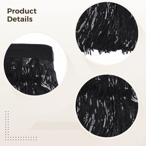 10 Yard PVC Sewing Fringe Trim, 7.87inch Sequins Fringe Trim, Wide Silver Sequins Lace Tassel Fringe Trimming for DIY Craft Clothing Garment Curtain Accessories in Saudi Arabia