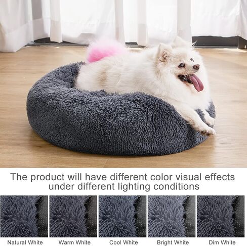 MIXJOY Orthopedic Dog Bed Comfortable Donut Cuddler Round Pet Beds Ultra Soft Washable Dog and Cat Cushion Bed (20''/23''/30'') (30'', Grey-Blue) in Kuwait