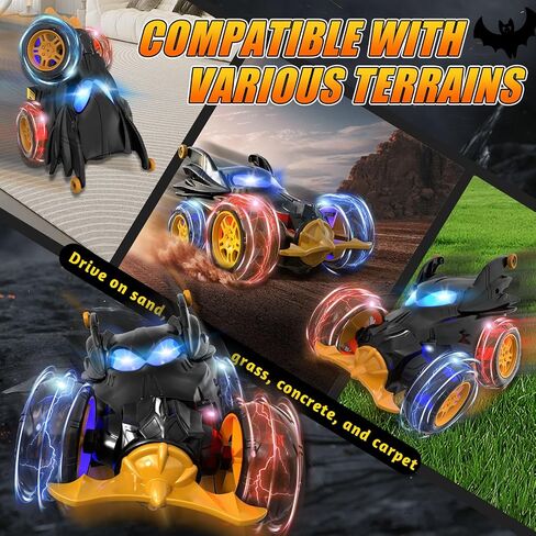Unicorn Remote Control Car for Girls, 360° Rotating 4WD Stunt RC Cars with Cute Cool LED Lights, Rechargeable Car Toys Birthday Gifts for Kids Girl Age 3-6 7-9 10-12 in Saudi Arabia