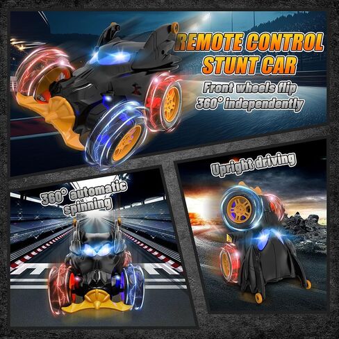 Unicorn Remote Control Car for Girls, 360° Rotating 4WD Stunt RC Cars with Cute Cool LED Lights, Rechargeable Car Toys Birthday Gifts for Kids Girl Age 3-6 7-9 10-12 in Saudi Arabia