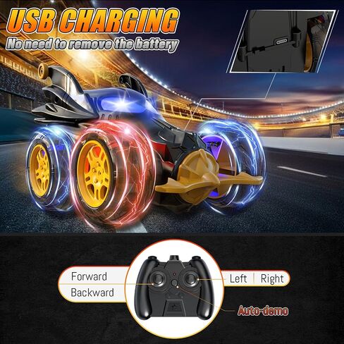 Unicorn Remote Control Car for Girls, 360° Rotating 4WD Stunt RC Cars with Cute Cool LED Lights, Rechargeable Car Toys Birthday Gifts for Kids Girl Age 3-6 7-9 10-12 in Saudi Arabia