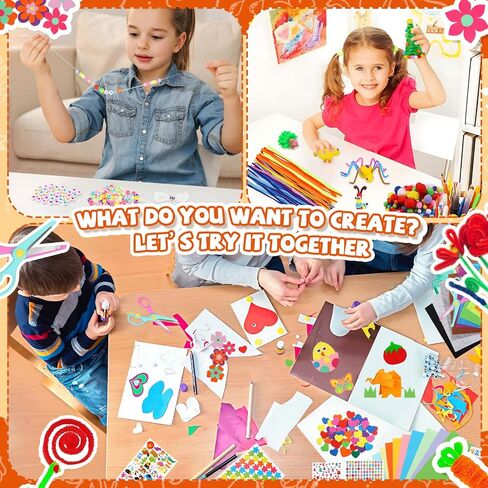 Doitem Pipe Cleaners Supplies Craft Forms ، 2000pcs الفنون والحرف الإمدادات بما في ذلك منظف الأنابيب Wiggle Googly Eyes Pom Poms العصي ترتر أوراق زهور الرغوة in Kuwait