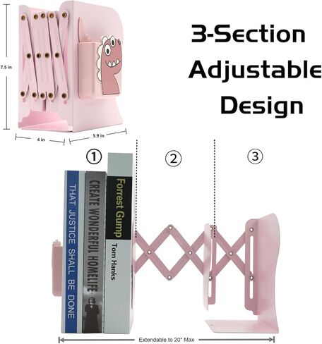 نهايات كتاب قابل للتعديل للكتب الثقيلة ، ومكتبات معدنية شديدة التحمل للرفوف ، ومنظم الكتب لمكتب الأطفال (الأخضر) in Kuwait