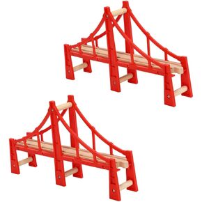 HOMSFOU 2Pcs Train Bridges Model Track Accessories for Compatible with Trains for Christmas Holidays Boosts Creativity Development
