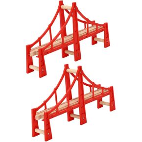 jojofuny 2Pcs Train Bridges Double Suspension Bridges for Train Track Accessories Birthday for Enhances Playtime Parent Interaction
