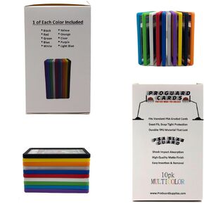 10PK Multicolor PSA Slab Guards for Standard Graded PSA Slabs | Exact Fit Snap Tight Protection | Shock Absorption | Matte Finish (10pk Multicolor)