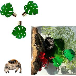 3 Pack Leaf-Shaped Magnetic Jumping Spider Enclosure Ledges with Strong Magnets – Perfect Accessories for Spoods & Jumping Spiders, Durable Habitat Décor (Terrarium Not Included)