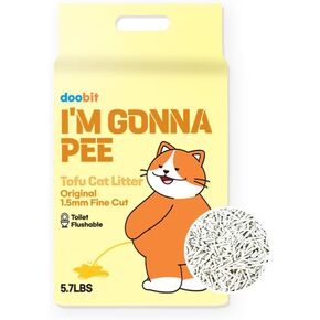 Tofu Cat Litter, I'm Gonna Pee, Strong Clumping, Toilet Flushable, Less Dust, Less Tracking by Pallet Type, All Natural Ingredients, Biodegradable, Safe for Environment(5.7lb x 1pack)