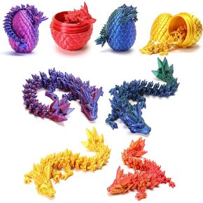 4 Pcs Mini Easter Basket Stuffers 3D Printed Dragon Eggs with Dragon Inside，Decorative Easter Egg Fillers Easter Gifts for Boys Kids Home Decor for Easter Birthdays Gifts,Executive Desk Toys