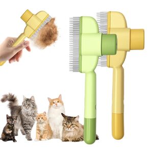 Pet Hair Removal and Flea Comb Dual-Action Massage Cleaning Brush for Cats Dogs Ergonomic Grip Soothing Massage Promote Coat Health Essential for All Pet Owners (2pcs)