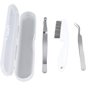Pet Flea Remover Kit Steel Tweezers Comb Clips Easy for Dogs Cats