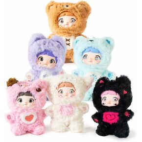 Nommi Plush Blind Box， Plush Figure Toys 1PC (1 of 7 Possible Styles) Loveliness Never Ends Series Keychain & Bag Charm Birthday Gifts 8.5 in