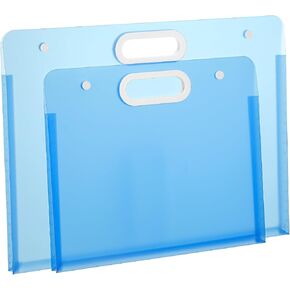 2 pcs Large Art Portfolio Case, Durable Large Portfolio Folder for Artwork, Drawing, Painting Storage, A3 & A4 Size, Blue